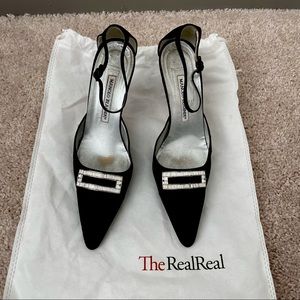 MANOLO BLAHNIK BLACK HEELS